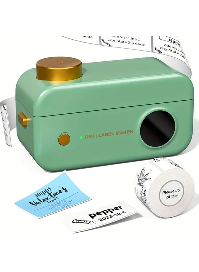 Phomemo D50 Green Label Maker Kit Portable Wireless Thermal Printer Type C Rechargeable - Image 1